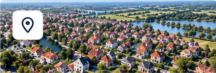 Luchtbeeld van Nederlandse woonwijk